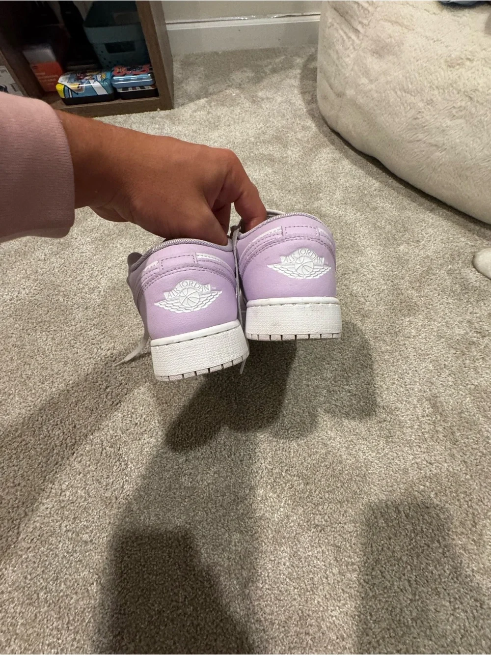Nike Kids Lavender and White Low-Top Sneakers